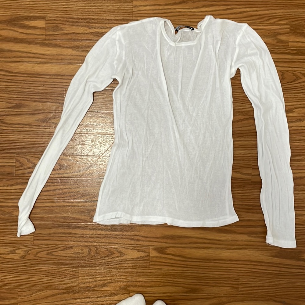 Long sleeve semi sheer top